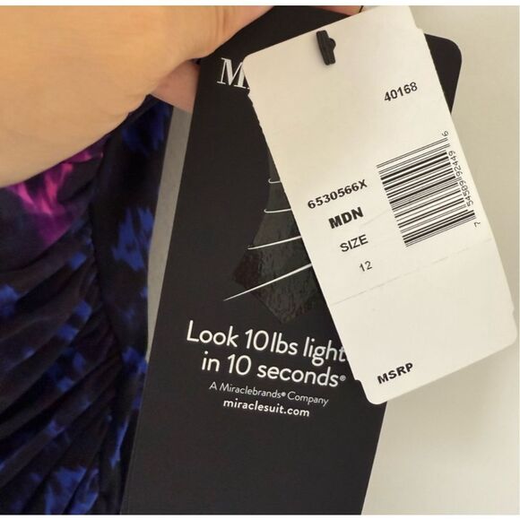 Miraclesuit NWT size 12 one-piece swimsuit Bella Alba Tummy Control Midnight - Picture 10 of 14